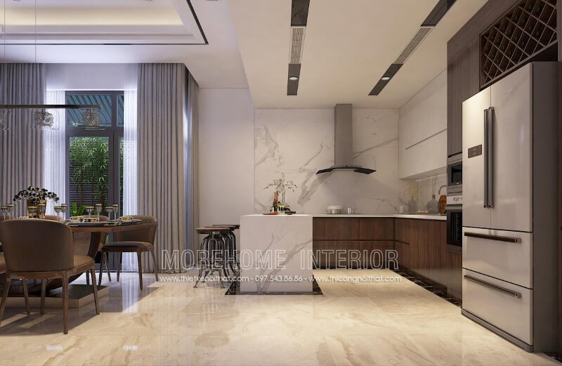 Lựa chọn tủ bếp gỗ chữ u đầy sang trọng và ấn tượng cho nhà biệt thự, chung cư cao cấp Tủ bếp hiện đại, tủ bếp chữ u, tủ bếp chữ i, tủ bếp chữ l