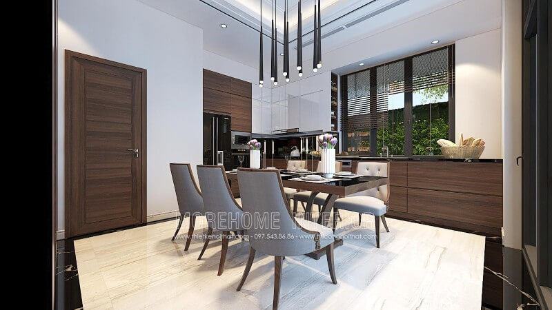 Tủ bếp biệt thự cao cấp phong cách hiện đại, tối giản Tủ bếp hiện đại, tủ bếp chữ u, tủ bếp chữ i, tủ bếp chữ l