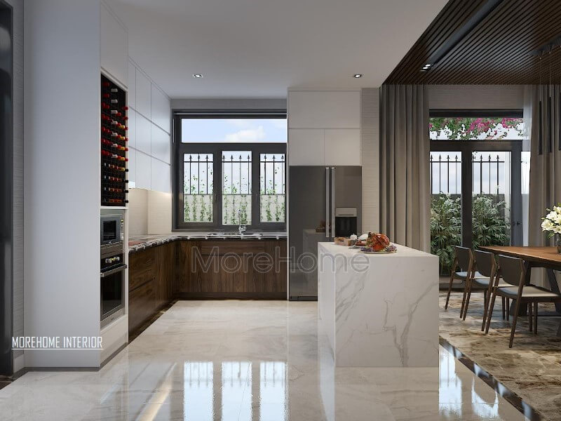 Tủ bếp chữ U hiện đại, đẹp cho phòng bếp biệt thự, nhà phố. Tủ bếp hiện đại, tủ bếp chữ u, tủ bếp chữ i, tủ bếp chữ l