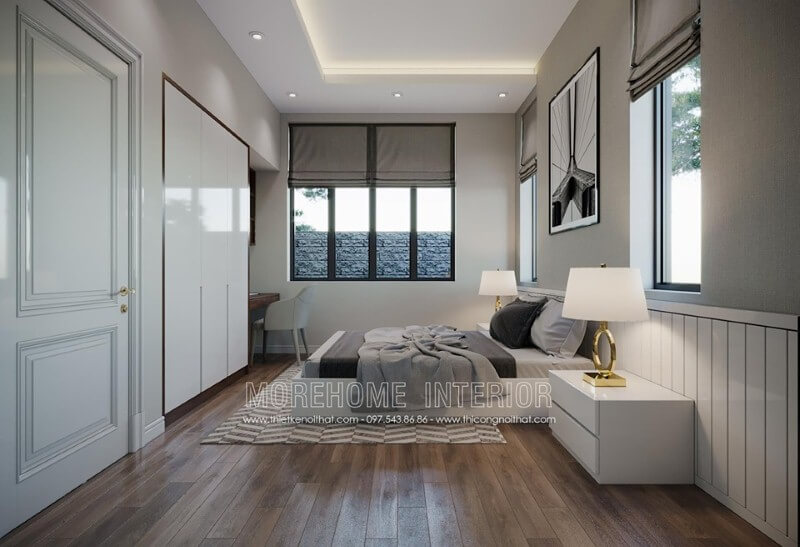 Đèn để bàn đẹp sang trọng cho phòng ngủ hiện đại. Thiết kế nội thất phòng ngủ biệt thự