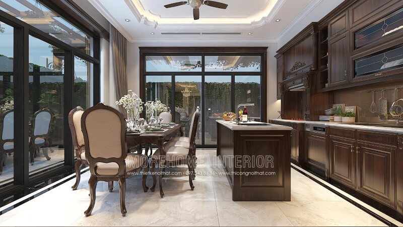 Gợi ý lựa chọn thiết kế nội thất tủ bếp kiểu dáng chữ i đẹp cho nhà biệt thự, chung cư cao cấp và sang trọng Tủ bếp biệt thự