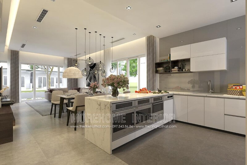 Thiết kế tủ bếp hiện đại tại biệt thự Park City cao cấp tại Hà Nội Thiết kế tủ bếp đẹp