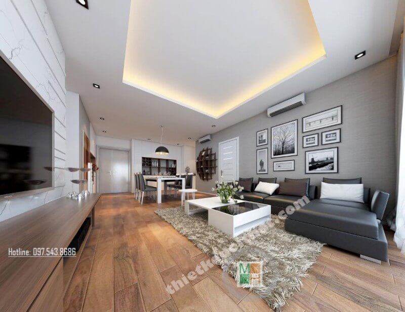 Mẫu thiết kế nội thất chung cư hiện đại Golden Palace cao cấp Mẫu nội thất chung cư hiện đại