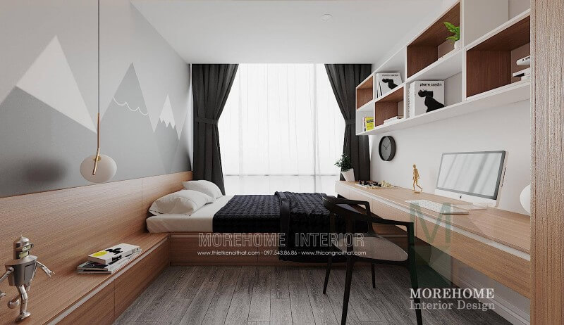 Thiết kế nội thất phòng ngủ phụ chung cư sang trọng Thiết kế chung cư