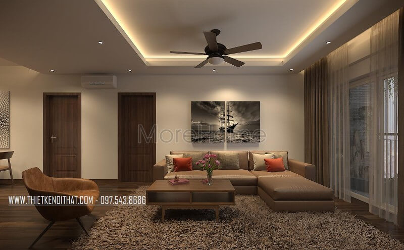 Trang trí nội thất phòng khách chung cư tối giản đẹp hiện đại Thiết kế chung cư