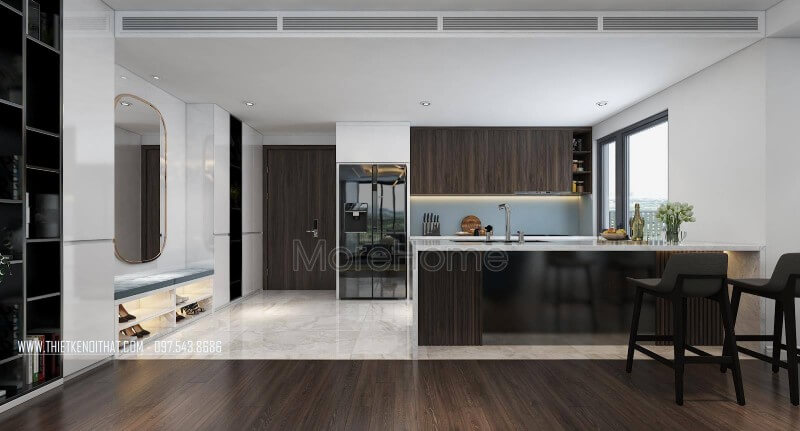 Trang trí nội thất phòng bếp chung cư hiện đại với nội thất nhà bếp đa năng, tiện nghi Thiết kế phòng bếp, tủ bếp đẹp