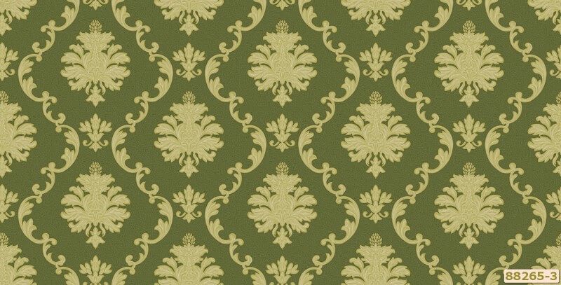 Giấy dán tường hàn quốc tông màu xanh vàng thích hợp dùng cho phòng khách, phòng ngủ của biệt thự