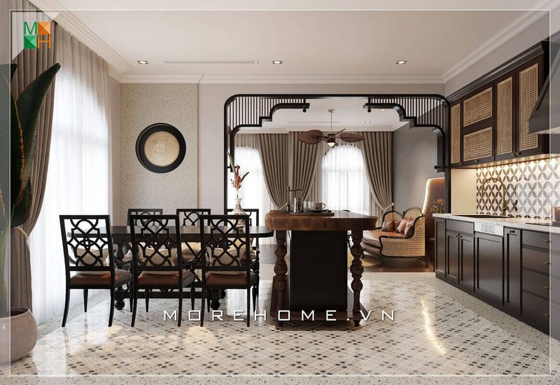 Mẫu bàn ăn 6 ghế gỗ rất sang trọng và đẳng cấp.