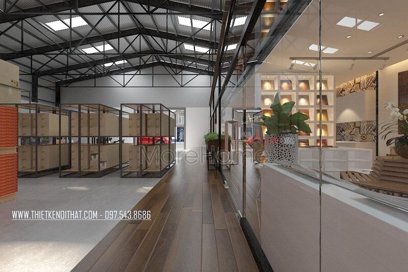 Thiết kế kho chứa đồ hiện đại cho showroom nội thất JANHOME