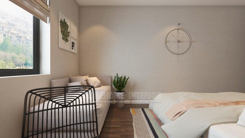 Ghế đôn sofa dài sáng màu thư giãn với thiết kế đơn giản nhưng êm ái sẽ là lựa chọn tuyệt vời cho phòng ngủ hiện đại.