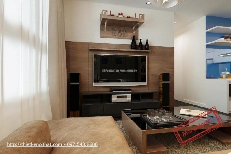 Bàn thờ treo tường đẹp với thiết kế nhỏ gọn, hoa văn đơn giản tinh tế là sự lựa chọn hợp lí cho căn hộ chung cư diện tích nhỏ