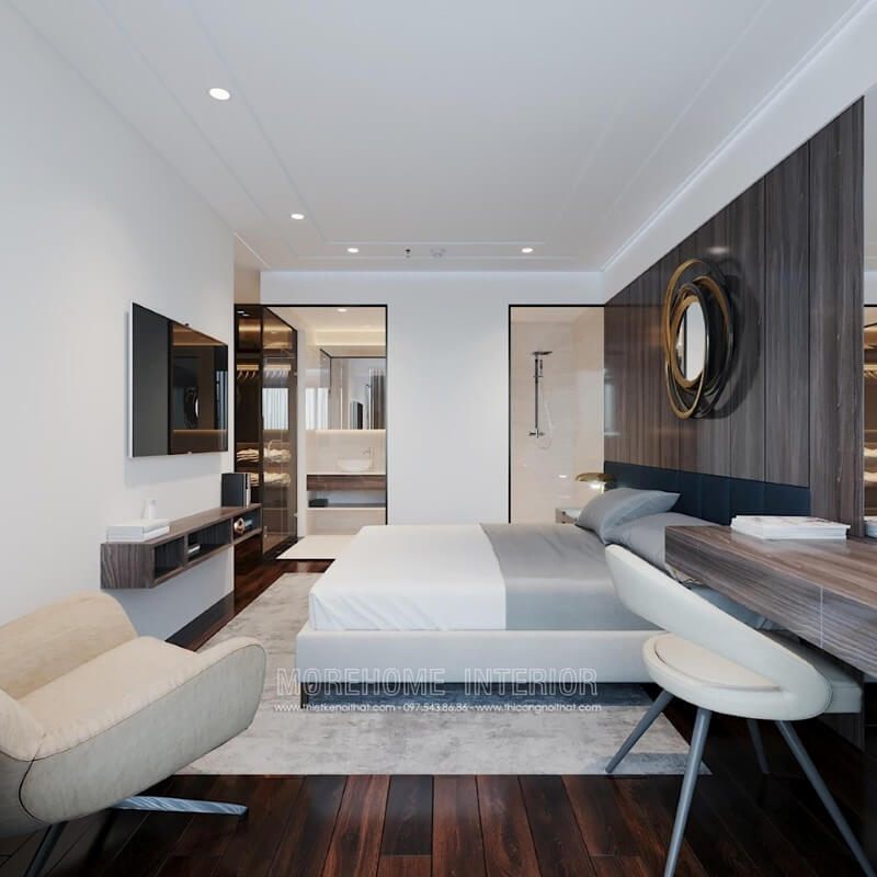 Mẫu thiết kế nội thất phòng ngủ bố mẹ tại chung cư cao cấp