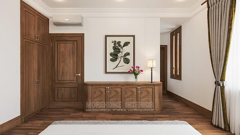 Mẫu cửa gỗ tự nhiên đẹp cho phong ngủ nhà biệt thự