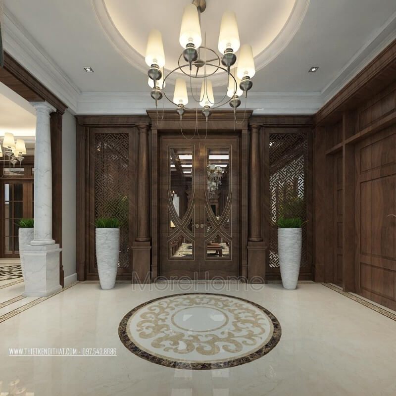 Mẫu cửa gỗ óc chó đẹp sang trọng, cao cấp