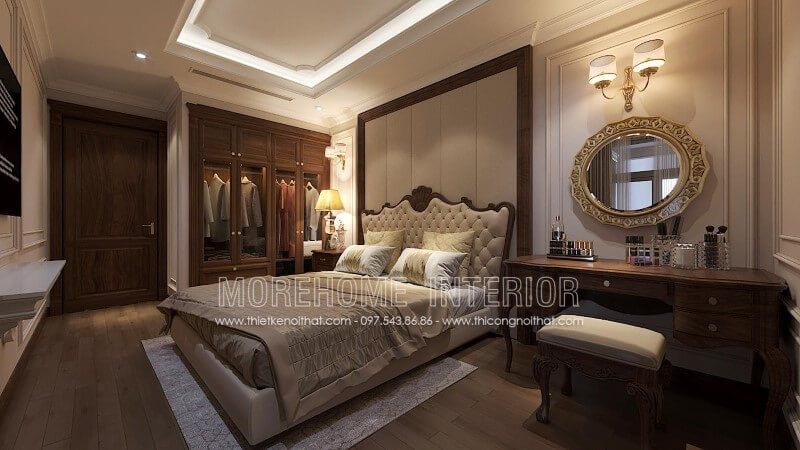 Mẫu cửa gỗ óc chó 1 cánh đẹp sang trọng cho phòng ngủ biệt thự