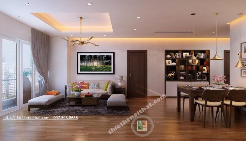 .
Không gian thiết kế nhẹ nhàng được tạo ra bởi sự kết hợp hài hòa giữa 2 tone màu nâu trầm và trắng sữa của bộ sofa đẹp và ánh sáng tự nhiên giúp gợi cảm giác thân thiện và thư giãn.